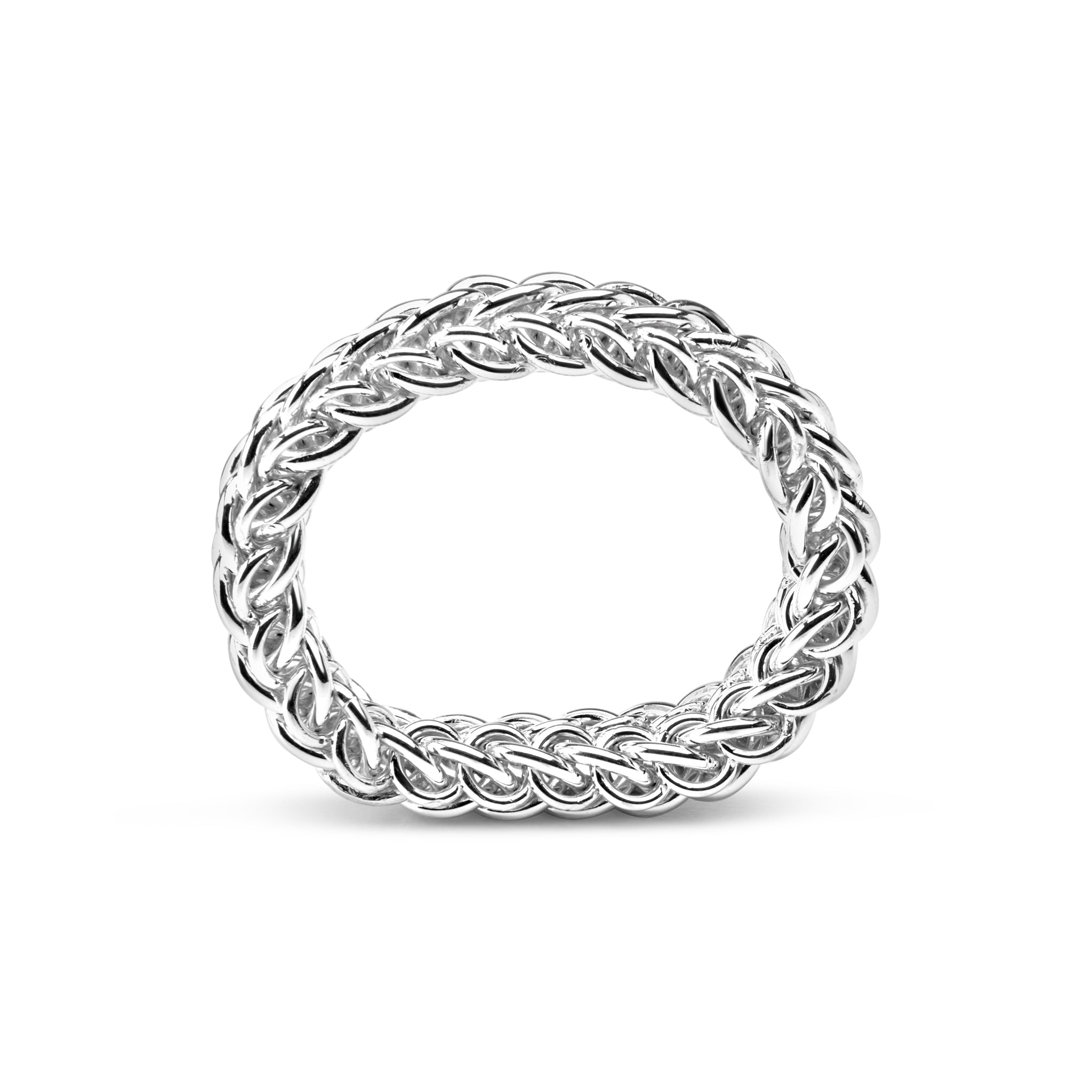 Flexible Byzantine Chainmaille Stack Ring by Femailler, Made in USA